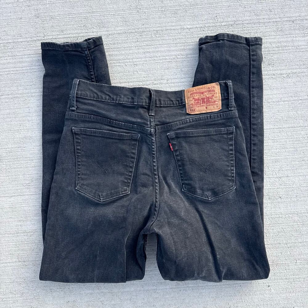Vintage Y2K Levi's 512 Slim Fit Tapered Leg Black Mom Jeans Stretch 10 Mis M